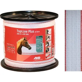 Ohradník Páska pro ohradníky polyetylén 200m x 40mm - bílá s červenou (Páska pro ohradníky polyetylenová)