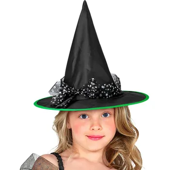 Čarodějnický dívčí klobouk se stužkou - zelený