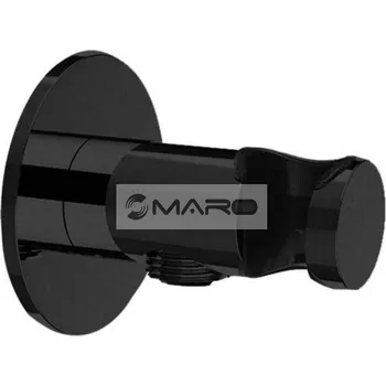 Stěnový vývod Sanjet Rondo Black Vyústění sprchy s držákem, černá matná, E095037B