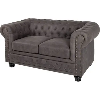 Pohovka Pohovka CHESTERFIELD II 2M 150 CM vintage šedá taupe mikrovlákno