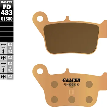 Brzdová destička GALFER brzdové destičky KH628 sintrované barva zlatá skútr SYM (zadní) MAX 400 11-, 600 15- (GALFER brzdové destičky KH628 sintrované barva zlatá skútr SYM (zadní) MAX 400 11-, 600 15-)