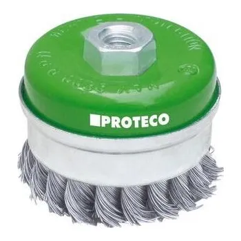Drátěný kartáč PROTECO kartáč hrnkový copánkový 80mmxM14x2 NEREZ 0.35 mm