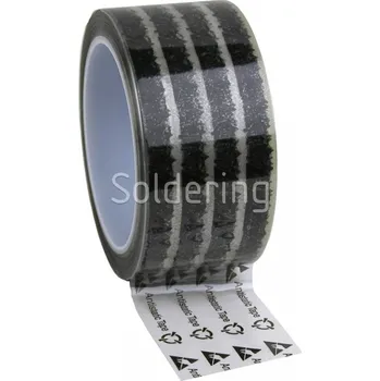 Výstražná páska ESD lepicí páska Wescorp, průhledná, se symboly, celulózová, 48m - 101005970