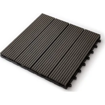 Venkovní dlažba WPC terasová dlažba 30x30 - tmavě šedá (WPC terasová dlažba, dlaždice WPC 30x30 cm )