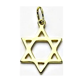 Šperk Zlatý přívěsek Davidova hvězda - P731 - žluté zlato (Přívěsek hvězda ze žlutého zlata)