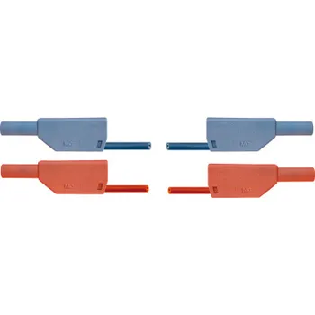 Měřicí kabel Pár bezpečnostních experimentálních vodičů, 75 cm, modrá, červená