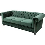 Pohovka CHESTERFIELD 3M 205 CM zelená samet