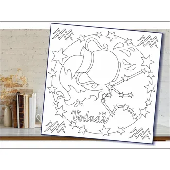 Radost v písku Šablona na pískování obrázkový horoskop vodnář Varianta: 490 x 490 mm