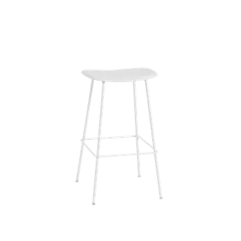 Barová židle Barová stolička Muuto FIBER BAR STOOL TUBE BASE - zvolte provedení Barva židle: Bílá/Přírodně bílý plast