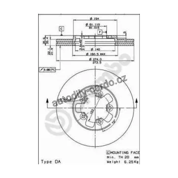 Brzdový kotouč Brzdový kotouč BREMBO 09.5271.10 - NISSAN