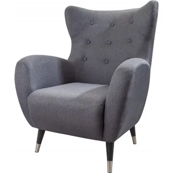 Křeslo Křeslo ušák DON antracitové plochá tkanina