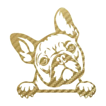 Polep vozidla SAMOLEPKA Pes 184 pravá francouzský buldoček (59 - 3D karbon zlatý) NA AUTO, NÁLEPKA, FÓLIE, POLEP, TUNING, VLASTNÍ TEXT, TISK, AUTOSAMOLEPKY.cz, POLEPY, OBRÁZEK, LOGO, SAMOLEPKY