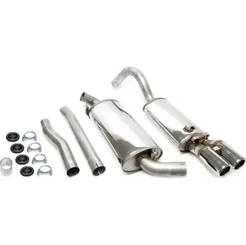 Autodíl TA Technix sportovní nerezový catback výfuk Audi 80 cabrio (B4, 1991-2000), 2x 70 mm rovná nerezová koncovka s pertlem