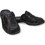 Wooline Pánské kožené sandály, černé Velikost obuvi: 46