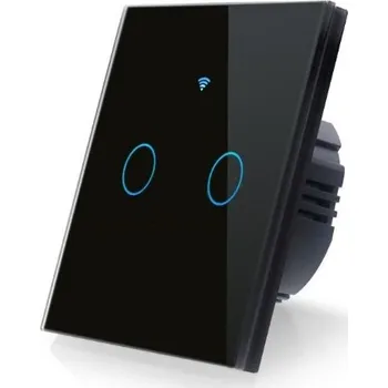 vypínač Chytrý Dvoutlačítkový Vypínač Světel s Wi-Fi - Černý