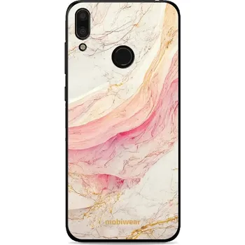 Pouzdro na mobilní telefon Lesklý kryt Mobiwear Glossy - Huawei Y7 2019 - G027G - Růžový a zlatavý mramor (Prémiové lesklé pouzdro, obal, kryt Mobiwear Glossy na mobil Huawei Y7 2019 - G027G - Růžový a zlatavý mramor, materiál Plast + TPU silikon - krytí po všech stranách,)