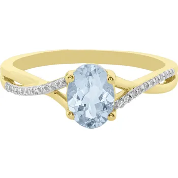 Prsten Zlatý prsten s akvamarínem a diamanty FR1065606AQ