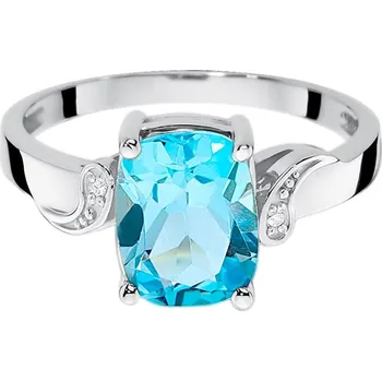 Prsten Dámský prsten ze zlata s topazem a diamanty W400