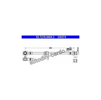 Přislušenství brzdového systému Brzdová hadice ATE 83.7216-0404 (AT 330374)