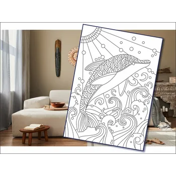 Radost v písku Šablona na pískování delfín mandala Varianta: A4 (210 × 297 mm)