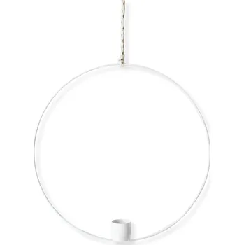 Svícen Kruh svícen kov 28cm bílá