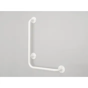 Madlo do koupelny lomené madlo sprchové invalidní PRAVÉ BÍLÉ PREMIUM domadlo šířka x výška: 40 x 40 cm, Průměr: 25 mm