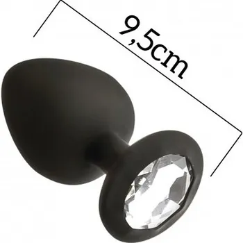 Anální šperk Anální kolík Mai No.49 ANAL PLUG WITH STONE L černý | Mai