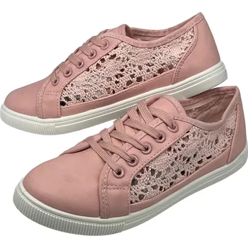 Dámské tenisky LathaiModa Dámské růžové šněrovací tenisky 02 Barva: Růžová, Velikost: 38