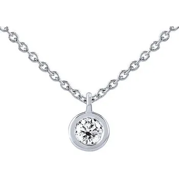 Řetízek Diamantový náhrdelník Manhattan v bílém zlatě - 0,09 ct DNN009NGWD