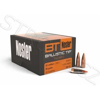 Příslušenství pro sportovní střelbu Střely Nosler Ballistic Tip Varmint .22 cal, dia .224, 55grs