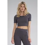 Top v crop stylu s krátkými rukávy M748 Barva: Šedá, Velikost: L