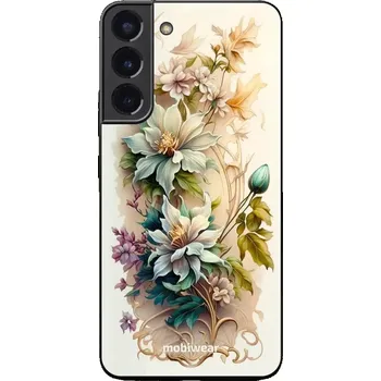 Pouzdro na mobilní telefon Lesklý kryt Mobiwear Glossy - Samsung Galaxy S22 Plus - G014G Krémové květy (Prémiové lesklé pouzdro, obal, kryt Mobiwear Glossy na mobil Samsung Galaxy S22 Plus - G014G Krémové květy, materiál Plast + TPU silikon - krytí po všech stranách, neošoupatelný)