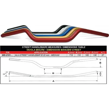 Řídítka WRP ALU-STREET střední zlatá