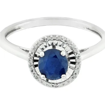 Prsten Zlatý prsten se safírem a brilianty R5853SAP