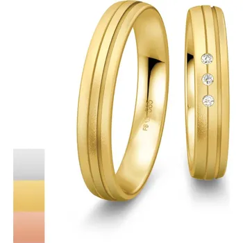 Prsten Snubní prsteny Basic Light ze žlutého zlata s diamanty nebo zirkony 4805634-4805633