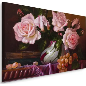 Plátno Kytice Růží Ve Váze Varianta: 30x20