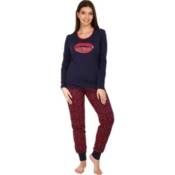 Pánské pyžamo Pleas Dámské pyžamo dlouhé KISS modrá XL (179710-800-044)