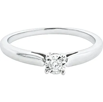 Prsten Zásnubní prsten z bílého zlata s diamantem KR82802