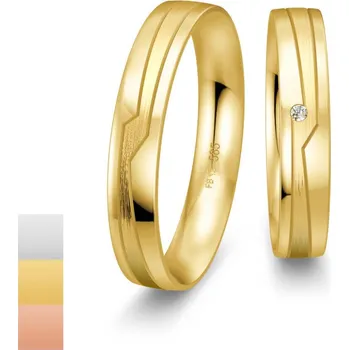 Prsten Snubní prsteny Basic Light II ze žlutého zlata s diamanty nebo zirkony s rytinou 4804208-4804207