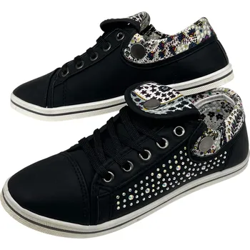 Dámská móda Lama Dámské černé šněrovací tenisky 07 Barva: Černá, Velikost: 36