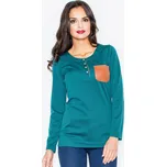 Top s dlouhým rukávem a výstřihem do U M156 Barva: Zelená, Velikost: M