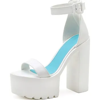 Dámské sandále Masivní sandály na vysokém podpatku GoodDayGirl Fashion Barva: Bílá, Velikost: 37