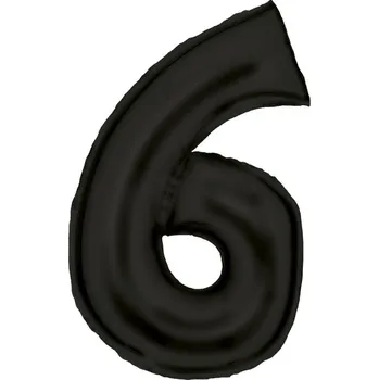 Balónek Balónek číslo 6 černé 86 cm - Amscan 9917308