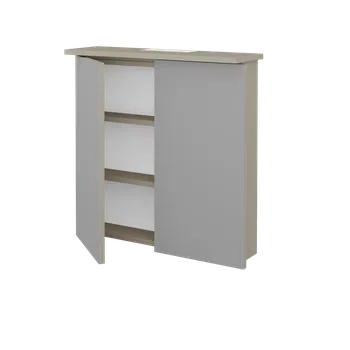 Koupelnový nábytek Dřevojas Dvoudveřová galerka SANI GA2O 70 - L04 Béžová vysoký lesk