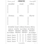 MINIMEE Papírové samolepky v aršíku A5 Týden