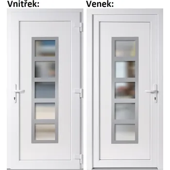 Vchodové dveře Vchodové dveře plastové Soft Lucy Inox bílé 88x198 cm, pravé