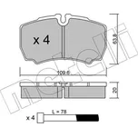 METELLI Sada brzdových destiček, kotoučová brzda 2206040