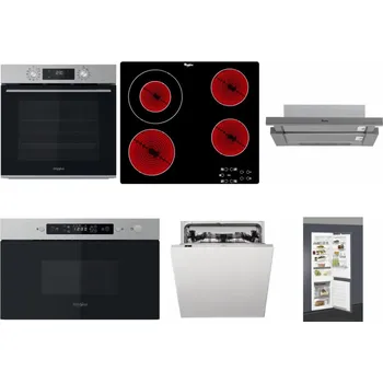 Set domácích spotřebičů WHIRLPOOL OMK58CU1SX + WHIRLPOOL AKT 8130/NE + WHIRLPOOL AKR 749/1 IX + WHIRLPOOL MBNA910X + WHIRLPOOL WIC 3C33 PFE + WHIRLPOOL ART 66112