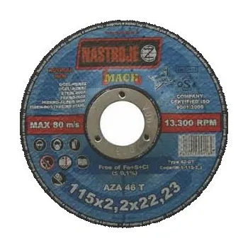 Příslušenství k brusce NÁSTROJE CZ Kotouč řezný a brusný 115x2,2x22 na ocel a nerez - certifikát OSA - IM-1-115-2,2