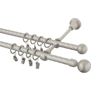 Garnýž Garnýž kovová 220 cm kroucená dvouřadá - dvojitá 16 Paola chrom mat